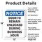 Signmission Door To Remain Unlocked During, 12 in W x Rectangle, Aluminum OS-2PACK-NS-A-1218-V-11530 - alternate 2